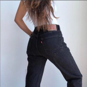 Vintage 501 Levi’s Black denim Levi jeans thrifted